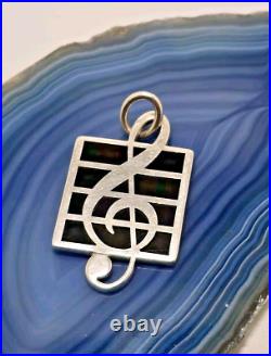 1992 Tiffany & Co. Sterling Silver Enamel Music Pendant