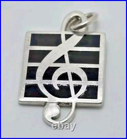 1992 Tiffany & Co. Sterling Silver Enamel Music Pendant