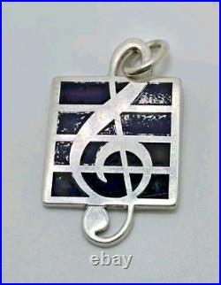 1992 Tiffany & Co. Sterling Silver Enamel Music Pendant