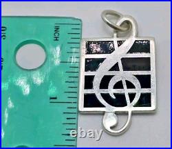 1992 Tiffany & Co. Sterling Silver Enamel Music Pendant