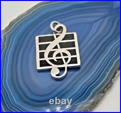 1992 Tiffany & Co. Sterling Silver Enamel Music Pendant