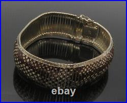 925 Sterling Silver Vintage Enamel Coated Design Panel Chain Bracelet BT6260