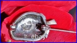 925 sterling silver brooch Strawberry enamel marcasite pin 1920's antique 7.9gr