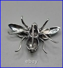 Alice Caviness Sterling Silver Enamel & Marcasite Bumble Bee Brooch Germany Vtg