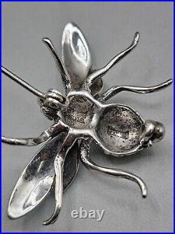 Alice Caviness Sterling Silver Enamel & Marcasite Bumble Bee Brooch Germany Vtg