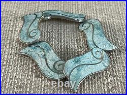 Amazing Taxco Enamel Sterling Silver Link Bracelet