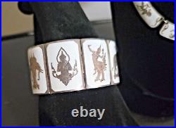 Amazing full set of Alex company white enamel Siam sterling silver jewlery