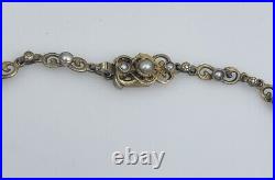 Antique Austrian Hungarian Sterling Silver Bloodstone & Enamel Large Necklace