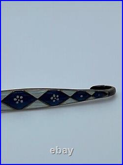 Antique Jugendstil Meyle and Mayer Sterling Silver Enamel Flower Brooch