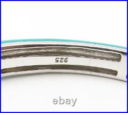 BELLE ETOILE 925 Sterling Silver Smooth Teal Enamel Bangle Bracelet BT6435