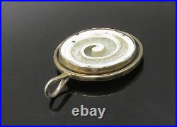 DESIGNER 925 Sterling Silver Vintage Enamel Spiral Round Pendant PT18364