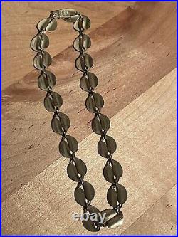 David Andersen Vintage Norwegian Sterling Silver Enamel Leaf Choker Necklace