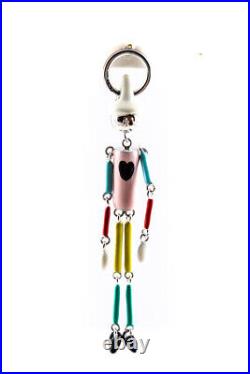 Designer Sterling Silver Enamel Figure Dangle Earring pink