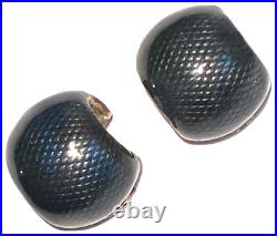 N R Sterling Silver Enamel Artisan Modernist Pierced Earrings