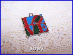 RARE Dated 1966 Silverplate Enamel Charm LOVE by Robert Indiana