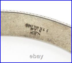 SIAM 925 Sterling Silver Vintage Enamel Coated Floral Bangle Bracelet BT6095