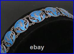SIAM 925 Sterling Silver Vintage Enamel Dancer Round Chain Bracelet BT8997