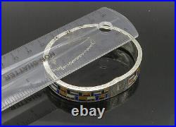 SIAM 925 Sterling Silver Vintage Enamel Patterned Bangle Bracelet BT8619