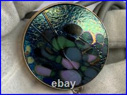 Sterling Silver 18K Gold Artisan Made Necklace 18.5 Fine Jewelry Enamel Floral