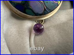 Sterling Silver 18K Gold Artisan Made Necklace 18.5 Fine Jewelry Enamel Floral