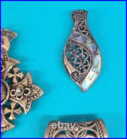 Sterling Silver Charms/Pendants with Stones Onyx / Various Stones & Designs