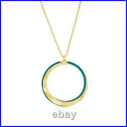 Sterling Silver, Petrolio Enamel Twist Necklace Gold Plated
