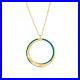 Sterling Silver, Petrolio Enamel Twist Necklace Gold Plated
