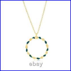 Sterling Silver, Petrolio Enamel Twisted Necklace Gold Plated