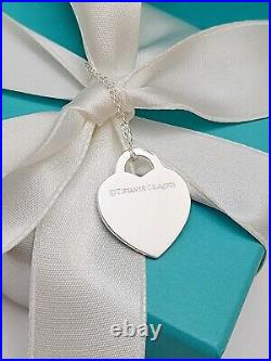 Tiffany & Co. Sterling Silver Blue Outline Pendant necklace with Heart Pendant