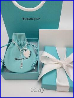 Tiffany & Co. Sterling Silver Blue Outline Pendant necklace with Heart Pendant