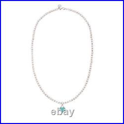 Tiffany & Co. Sterling Silver Enamel Return to Tiffany Heart Bead Necklace