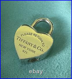 Tiffany & Co. Sterling Silver Return To Red Enamel Heart Lock Charm Pendant