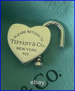 Tiffany & Co. Sterling Silver Return To Red Enamel Heart Lock Charm Pendant