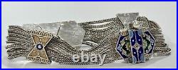 Turkish Sterling Silver 925 Anatoli Foxtail Chain Enamel Slide Bracelet