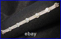 Unusual Sterling Silver & Enamel Slide Bracelet! Vintage
