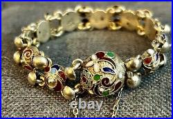 VTG Empire Russian Sterling Silver 84 Jewelry Bracelet Enamel 29.1 GRAMS MARKED