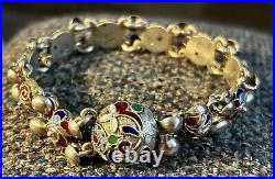 VTG Empire Russian Sterling Silver 84 Jewelry Bracelet Enamel 29.1 GRAMS MARKED