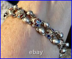 VTG Empire Russian Sterling Silver 84 Jewelry Bracelet Enamel 29.1 GRAMS MARKED