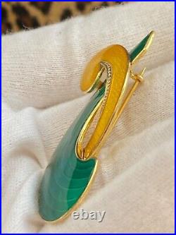 Vintage Albert Scharning Norway Sterling Silver Enamel Modernist Brooch