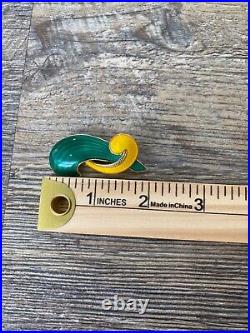 Vintage Albert Scharning Norway Sterling Silver Enamel Modernist Brooch