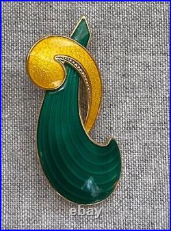 Vintage Albert Scharning Norway Sterling Silver Enamel Modernist Brooch