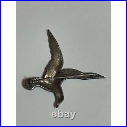Vintage Bernard Instone Arts & Crafts Sterling Silver Enamel Seagull Bird Brooch