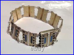 Vintage Bracelet Sterling Silver 875 Gild Women USSR Russian Jewelry Enamel ZPI