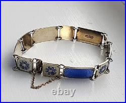 Vintage David Andersen Guilloche Enamel Gilt Sterling Bracelet