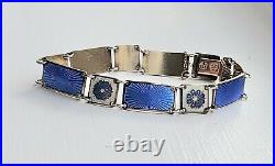 Vintage David Andersen Guilloche Enamel Gilt Sterling Bracelet