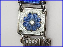 Vintage David Andersen Guilloche Enamel Gilt Sterling Bracelet