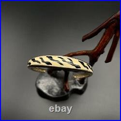 Vintage Enamel Sterling Silver Cuff Bracelet Small 6