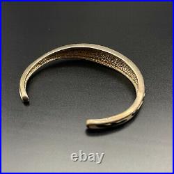 Vintage Enamel Sterling Silver Cuff Bracelet Small 6