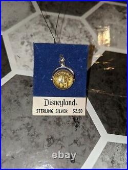 Vintage STERLING Silver enamel DISNEYLAND CASTLE SHIELD RARE pendant charm