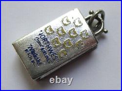 Vintage Sterling Silver Enamel Northwest Airlines Waikiki Beach Hawaii Bag Charm